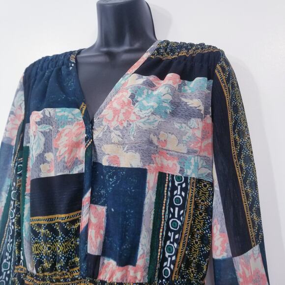 Hiche Printed Layered Ruffle Pintuck Dress - Picture 3 of 11